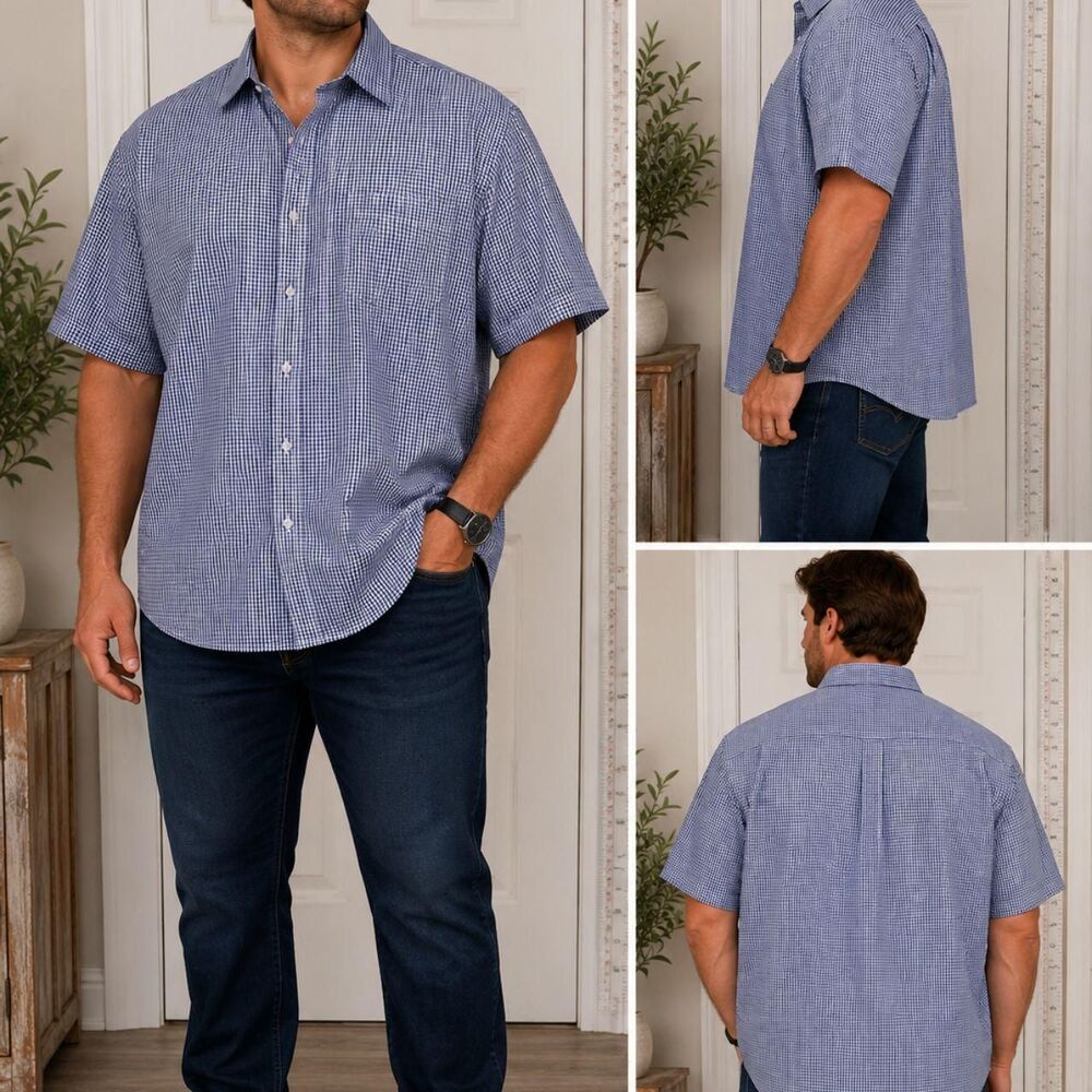Haggar Men's Blue and Navy Polo-shirts